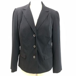 Apt.9 Black Blazer Jacket White Pinstripe 3 Button front Size 16 NWOT